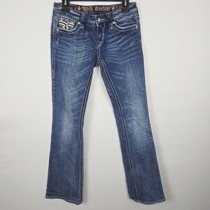 Rock Revival Dasha Bootcut Jeans - Size 28 - Embellished Flap Pockets